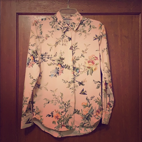 h&m floral button up